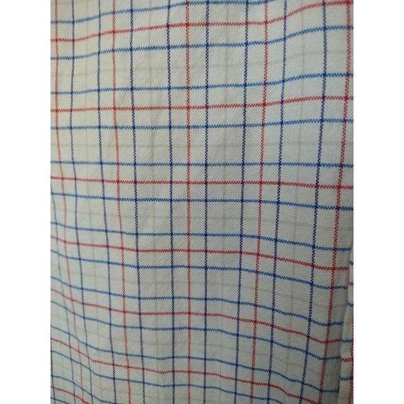 Saddle Bred White Red Brown Blue Collared Plaid Comfort Flex. SizeM - Picture 5 of 10